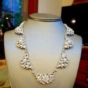 Elegant Silver CRYSTALS Floral Necklace From KATE SPADE!!! NWOT!!!